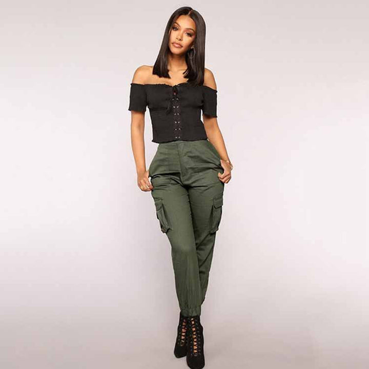 Damen Cargo-Hose im urbanen Stil mit seitlichen Taschen Drune