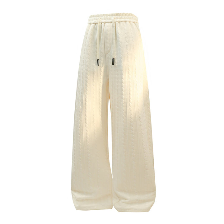 Damen Weite Strick-Loungehose mit Zopfmuster, Kordelbund & Relaxed-Silhouette Drune