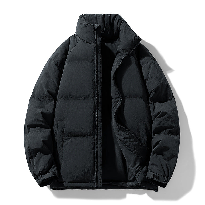 Herren Stepp-Daunen-Winterjacke mit hohem Stehkragen und verstellbarem Saum Drune