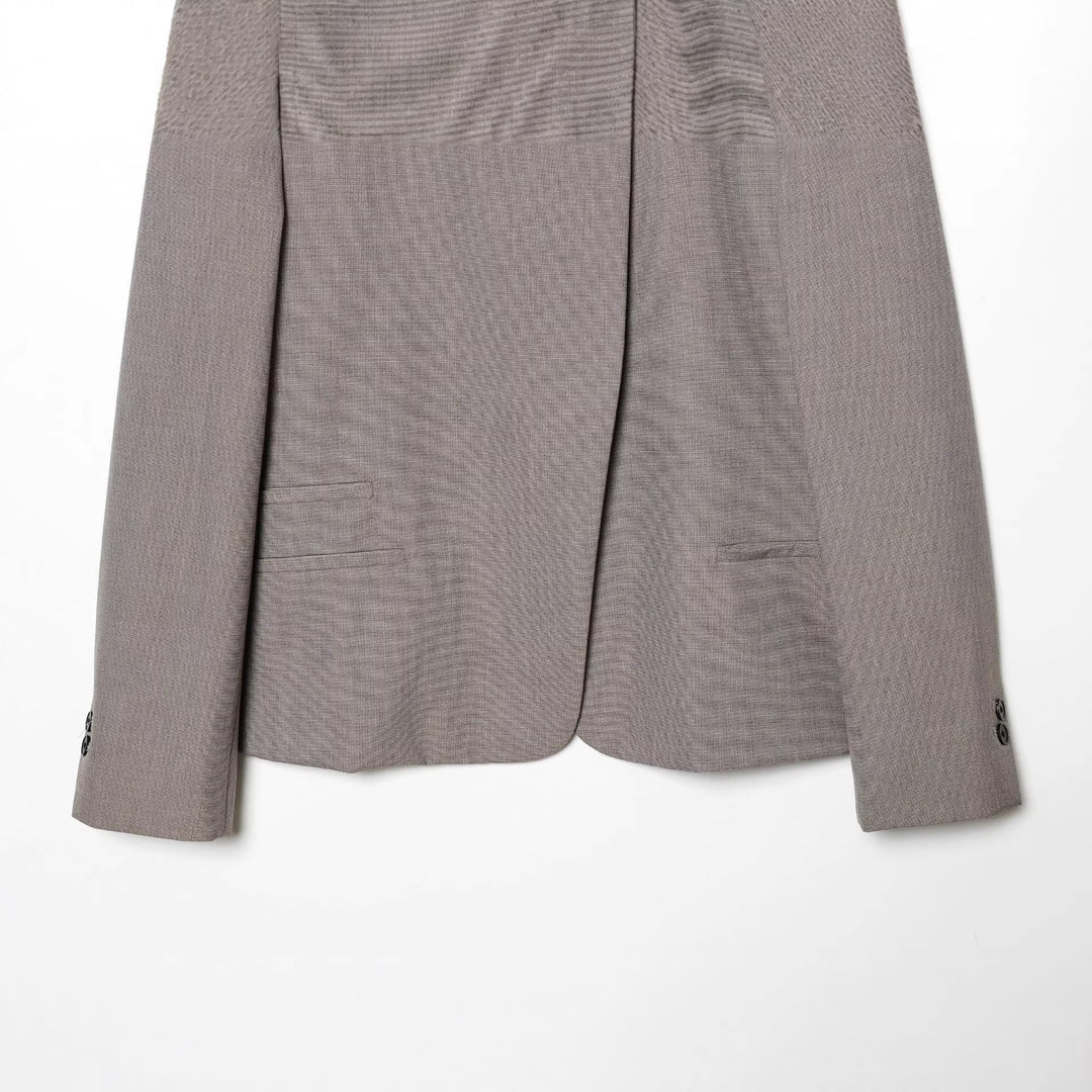 Damen nan Mandarin-Kragen Blazer mit asymmetrischer Knopfleiste, Wiener Nähten und dezent taillierter Silhouette Drune