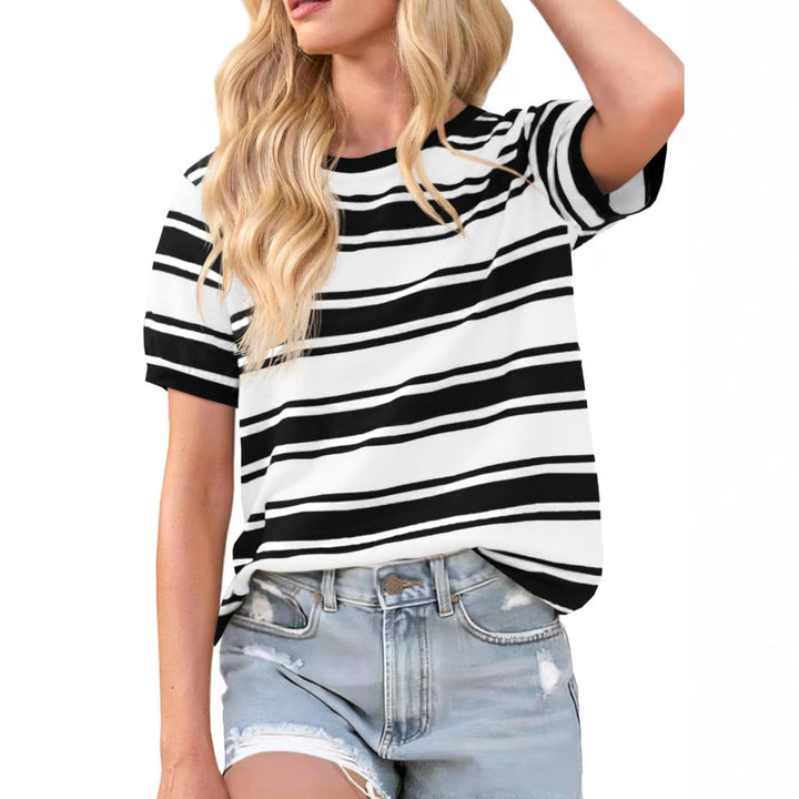 Damen Lässiges Streifen-T-Shirt Drune