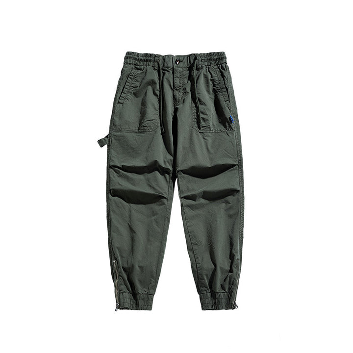 Herren Tapered-Utility-Cargohose im Joggerstil mit elastischem Comfortbund, aufgesetzten Taschen und Knöchel‑Reißverschluss Drune