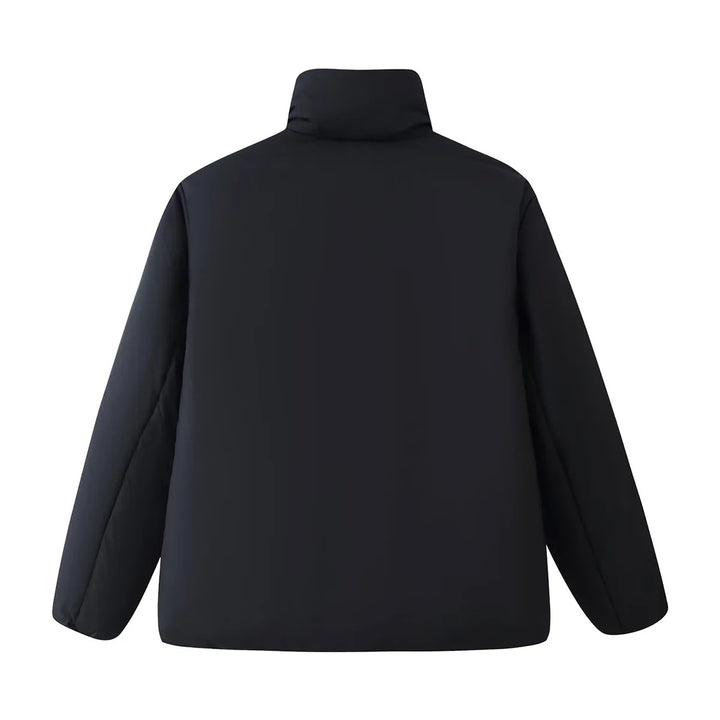 Damen nan minimalistische Steppjacke mit hohem Stehkragen und kastiger Boxy‑Passform Drune