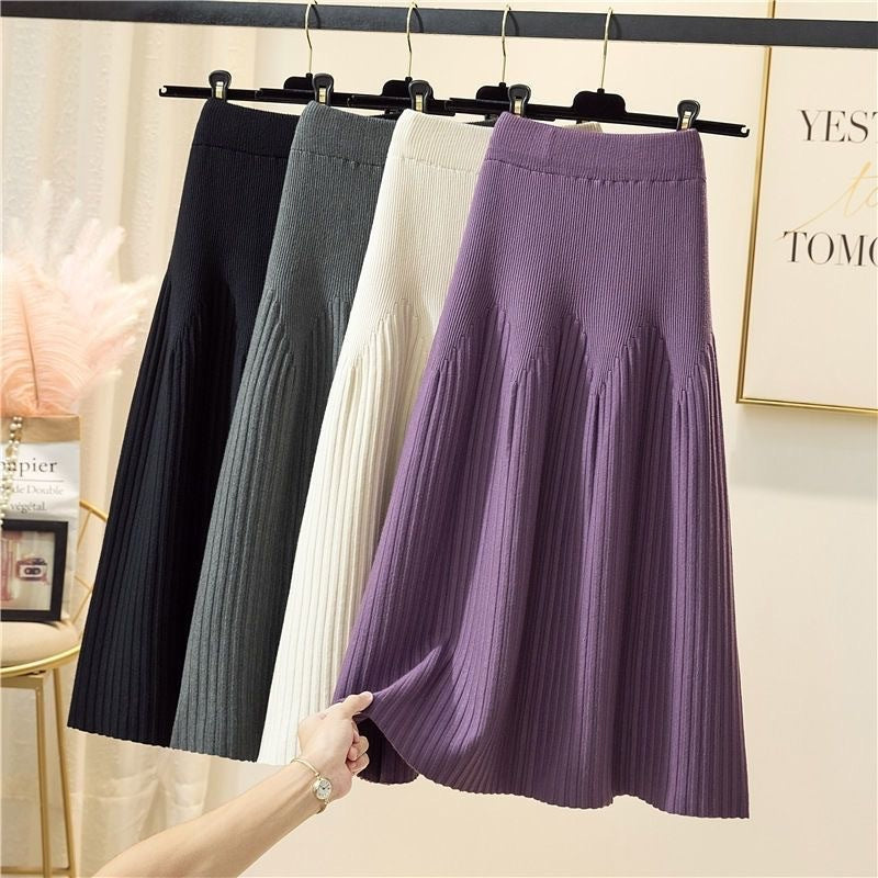 Damen Eleganter Plissee-Maxiröck mit voluminösem Saum Drune