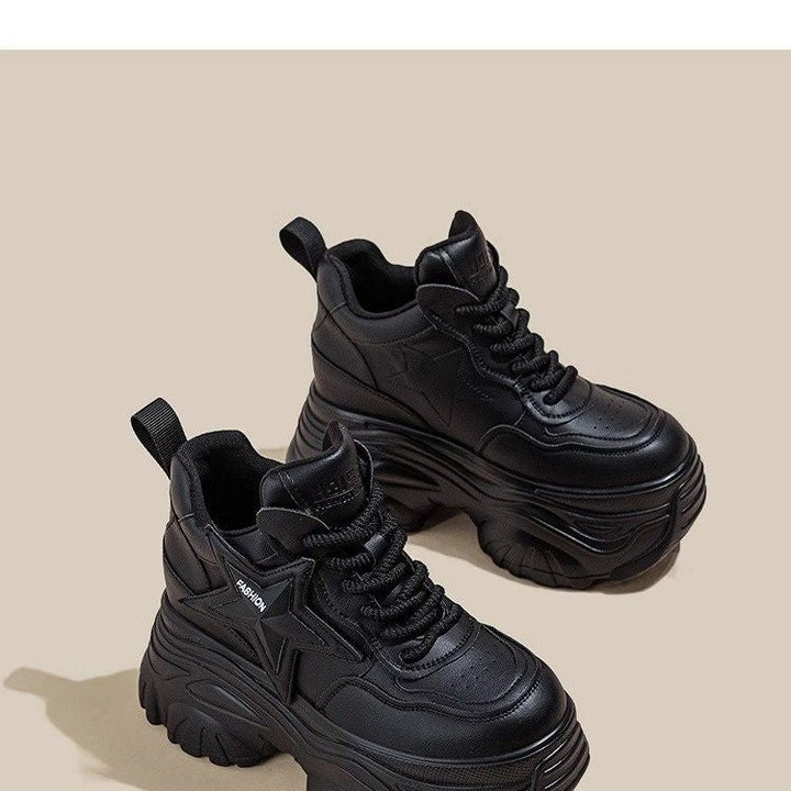 Damen Chunky Sneaker mit modischem Sternen-Design und extragroßer Sohle Drune