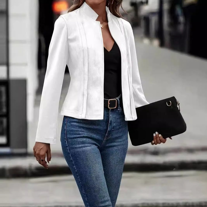 Damen modische und feine Kurzjacke mit strukturiertem Design Drune