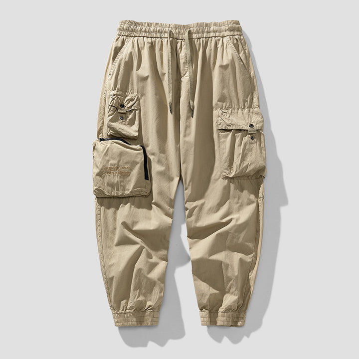 Herren Cargo-Joggerhose mit elastischem Bund, multifunktionalen Cargotaschen und abnehmbarer Packtasche Drune