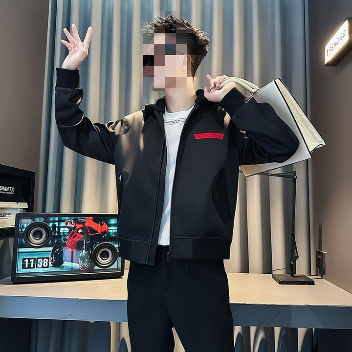 Herren Modische Kapuzenjacke mit buntem Druck Drune