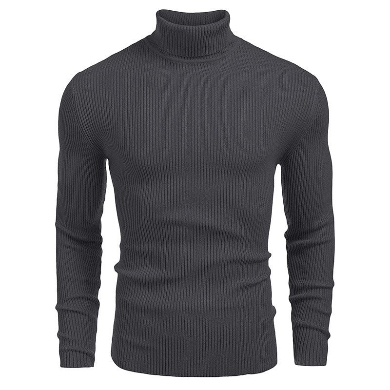 Herren Rollkragenpullover aus feinem Rippstrickmaterial Drune