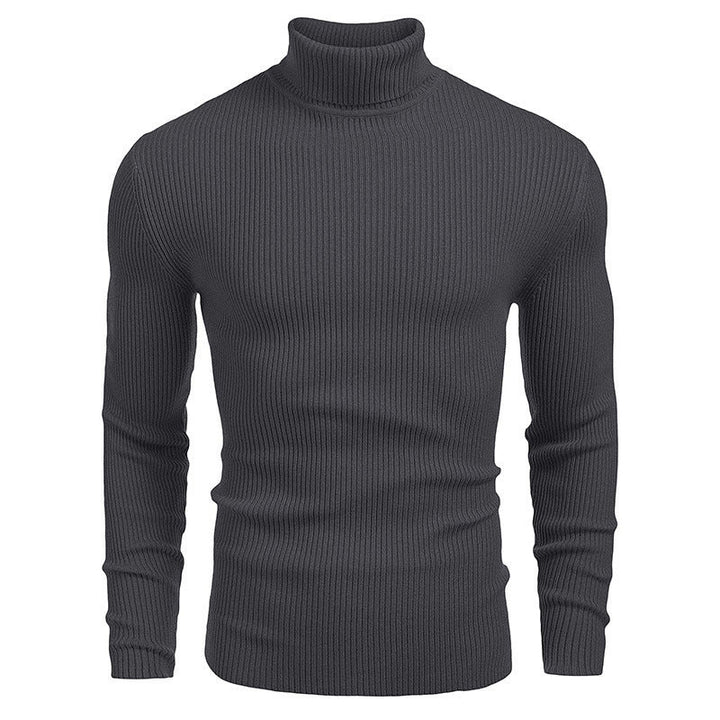 Herren Rollkragenpullover aus feinem Rippstrickmaterial Drune
