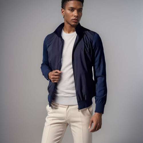 Herren lässige Sommerjacke im minimalistischen Design mit praktischen Reißverschlusstaschen Drune
