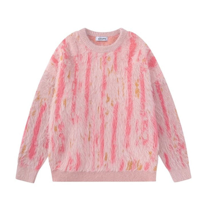 Damen Modischer Pullover mit Trendigem Pelzdesign Drune