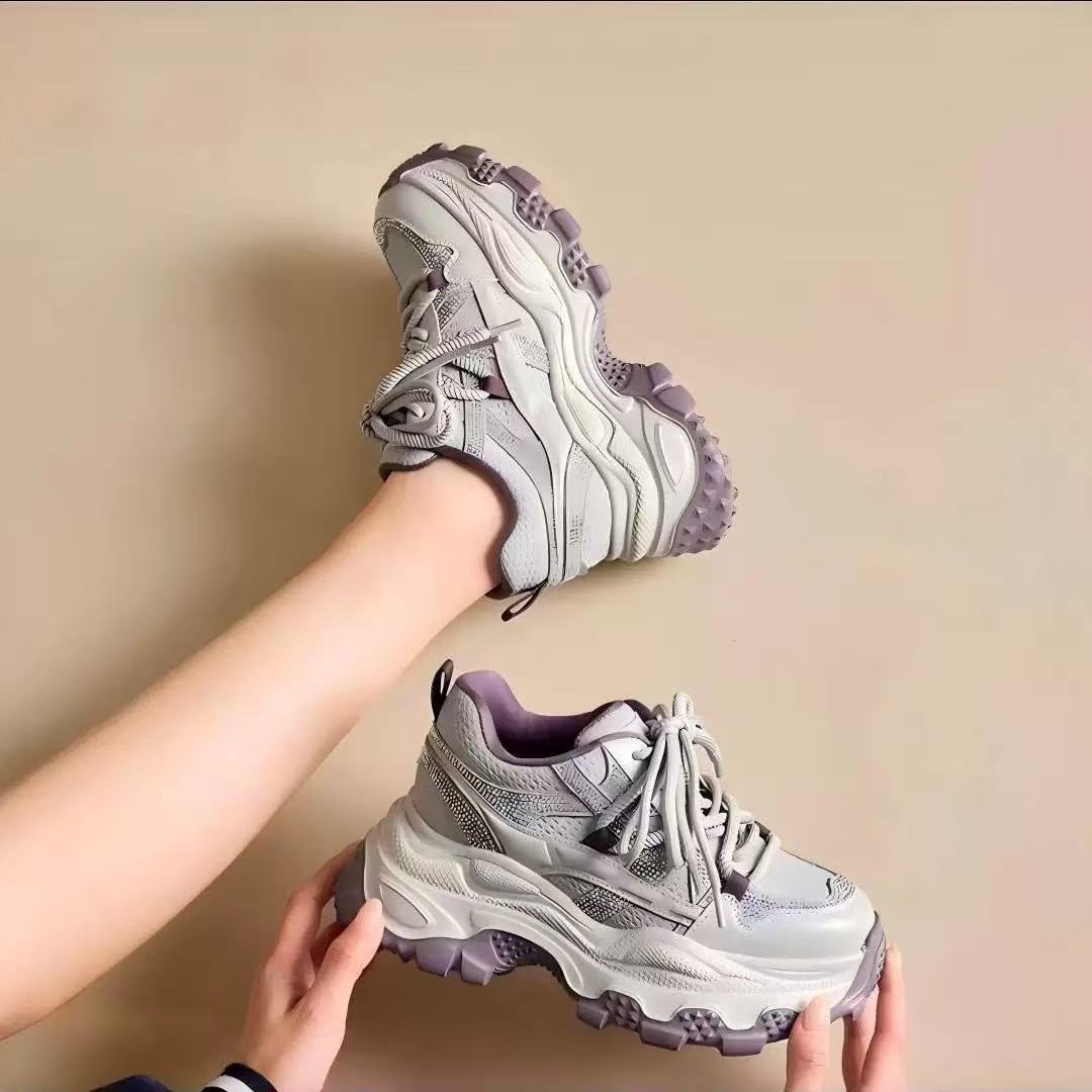 Damen Trendige Chunky Sneakers mit doppelter Dämpfung und atmungsaktivem Mesh-Obermaterial Drune