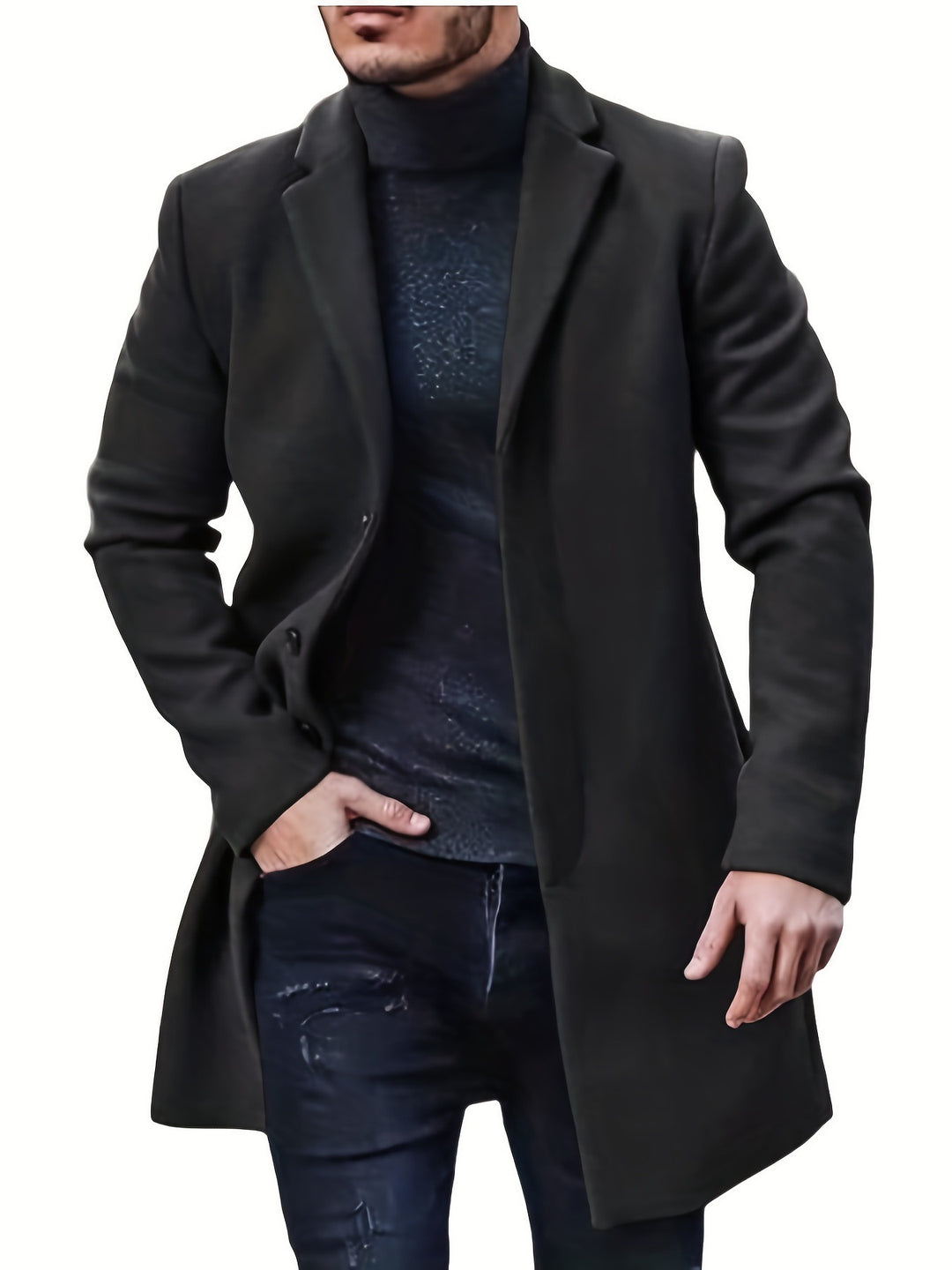 Herren Eleganter Langmantel mit zeitloser Silhouette Drune