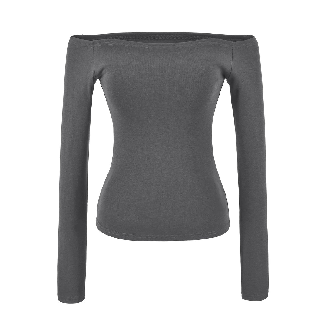 Damen Enganliegendes Off-Shoulder Longsleeve aus Stretch-Jersey Drune