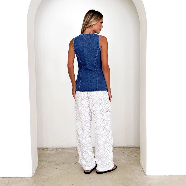 Damen Jeans-Weste im modernen Schnitt und praktischen Taschen Drune