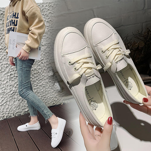 Damen Minimalistische Low-Top Sneaker aus Kunstleder mit gepolstertem Komfortfußbett Drune