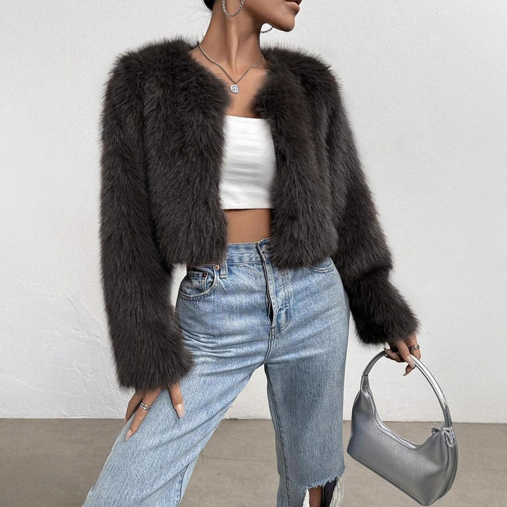 Damen Flauschige Kurzjacke Drune