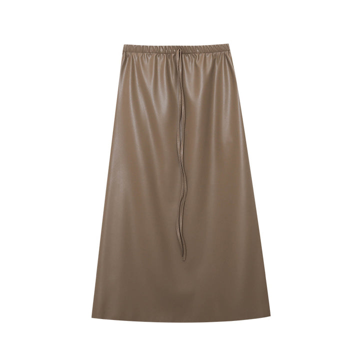 Damen elegantes Rippstrickoberteil mit V-Ausschnitt und langen Ärmeln Drune