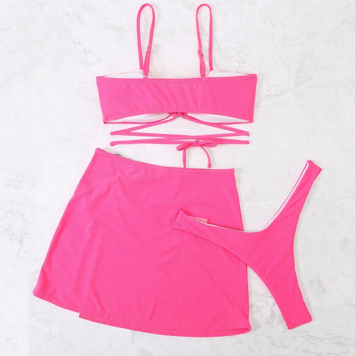 Damen Bikini-Set mit elegantem Knopf-Detail und hohem Beinausschnitt Drune