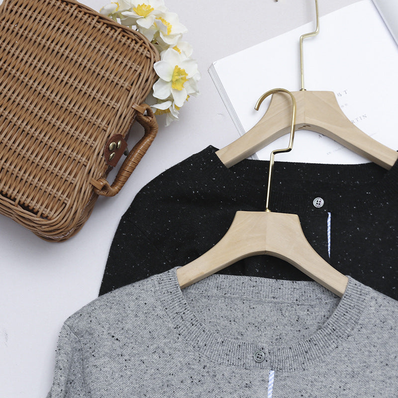 Damen Kurz geschnittener Feinstrick-Cardigan mit kontrastierenden Hemdblusenmanschetten Drune