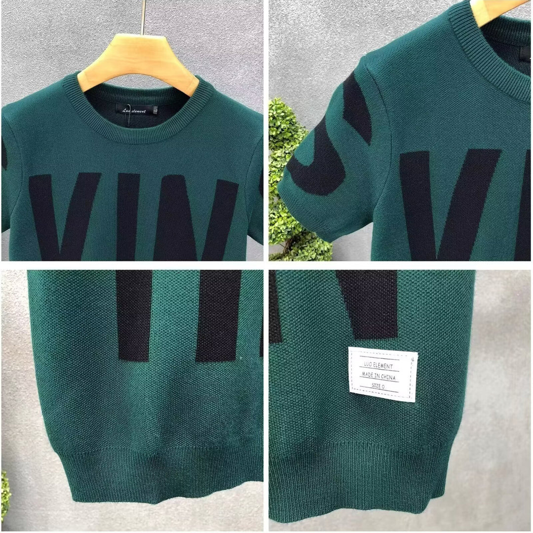 Herren Strickshirt mit oversized Schriftzug Drune