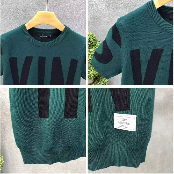 Herren Strickshirt mit oversized Schriftzug Drune