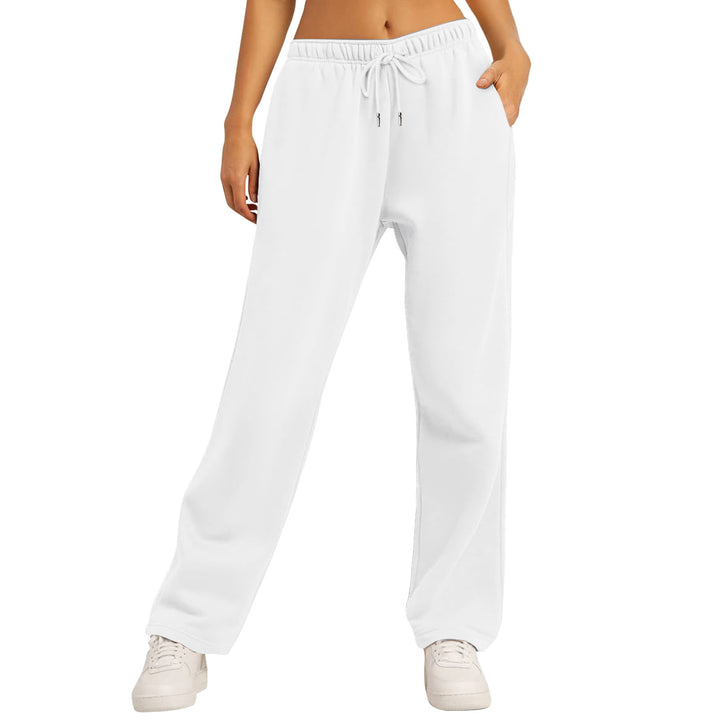 Damen nan weite High‑Waist Loungewear‑Jogginghose mit elastischem Bund Kordelzug und Seitentaschen Drune