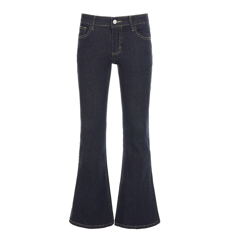 Damen Flared-Jeans mit stark ausgestelltem Schlag und figurbetonter Hüftpassform Drune