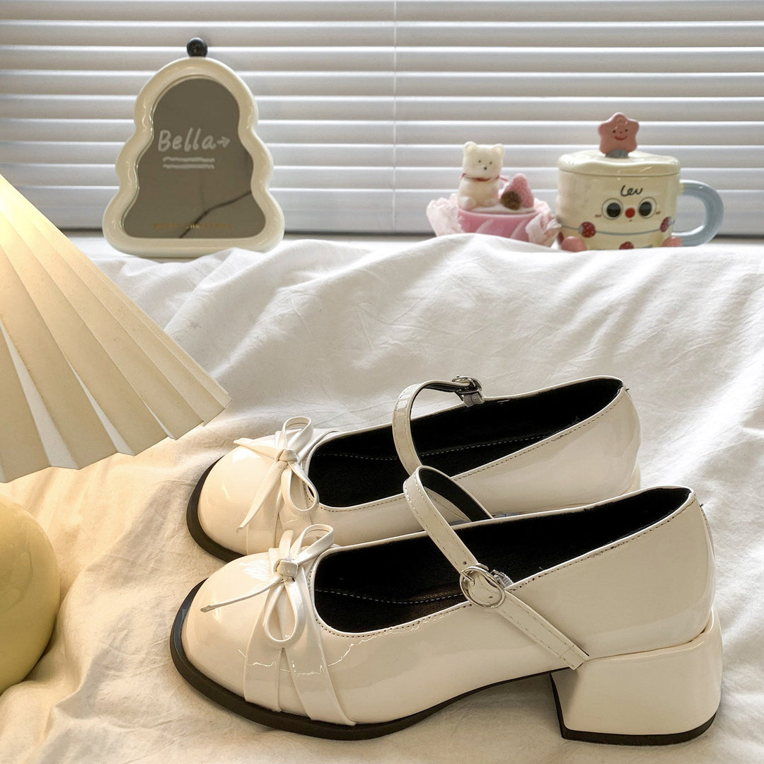 Damen Elegante Mary Jane Schuhe mit dekorativen Schleifen und großzügigem Blockabsatz Drune