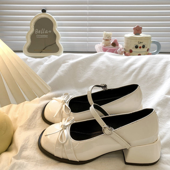 Damen Elegante Mary Jane Schuhe mit dekorativen Schleifen und großzügigem Blockabsatz Drune