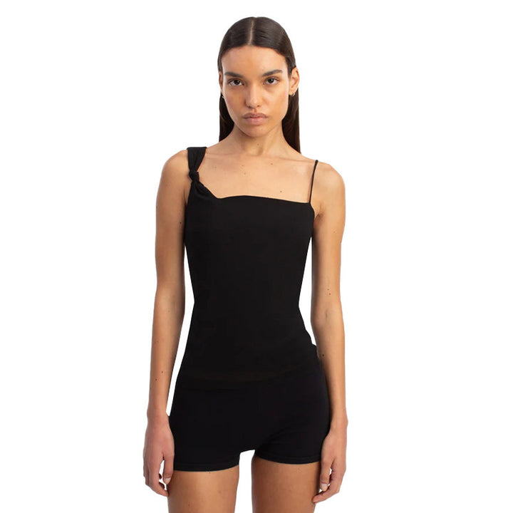 Damen lässiges Trägershirt mit knoten Detail Drune