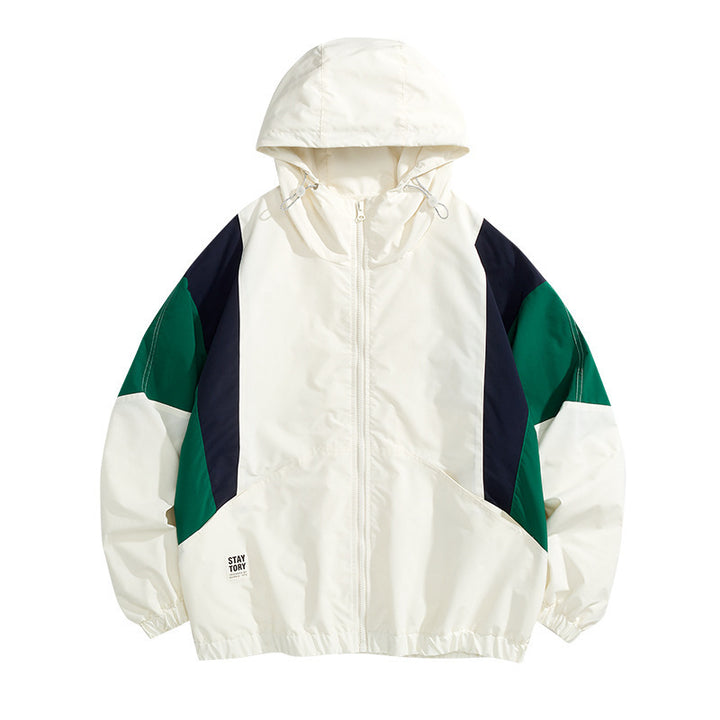 Damen Sportjacke mit Kapuze und Farbblock-Design Drune