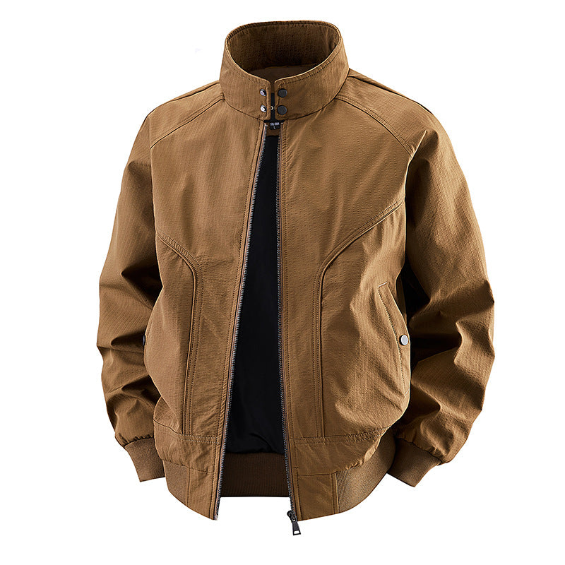 Men's  stretch canvas stand-collar utility bomber jacket Drune