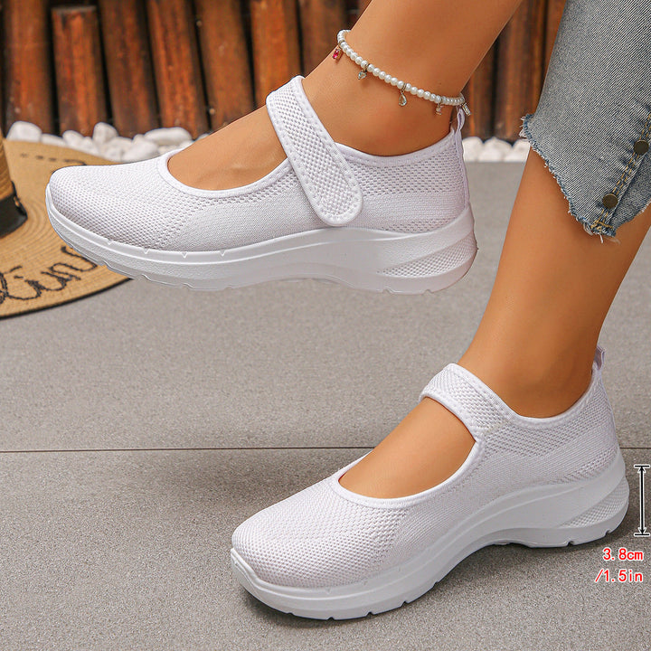 Damen Sportliche Slip-On Sneakers mit atmungsaktivem Mesh-Obermaterial und elastischen Riemen Drune