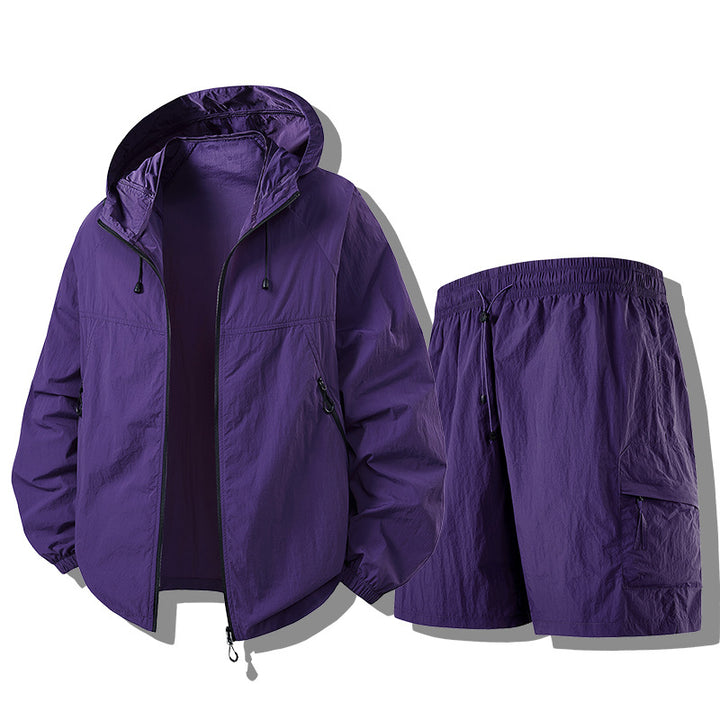 Herren Wetterfeste Funktionsjacke mit Leichtgewicht Shorts