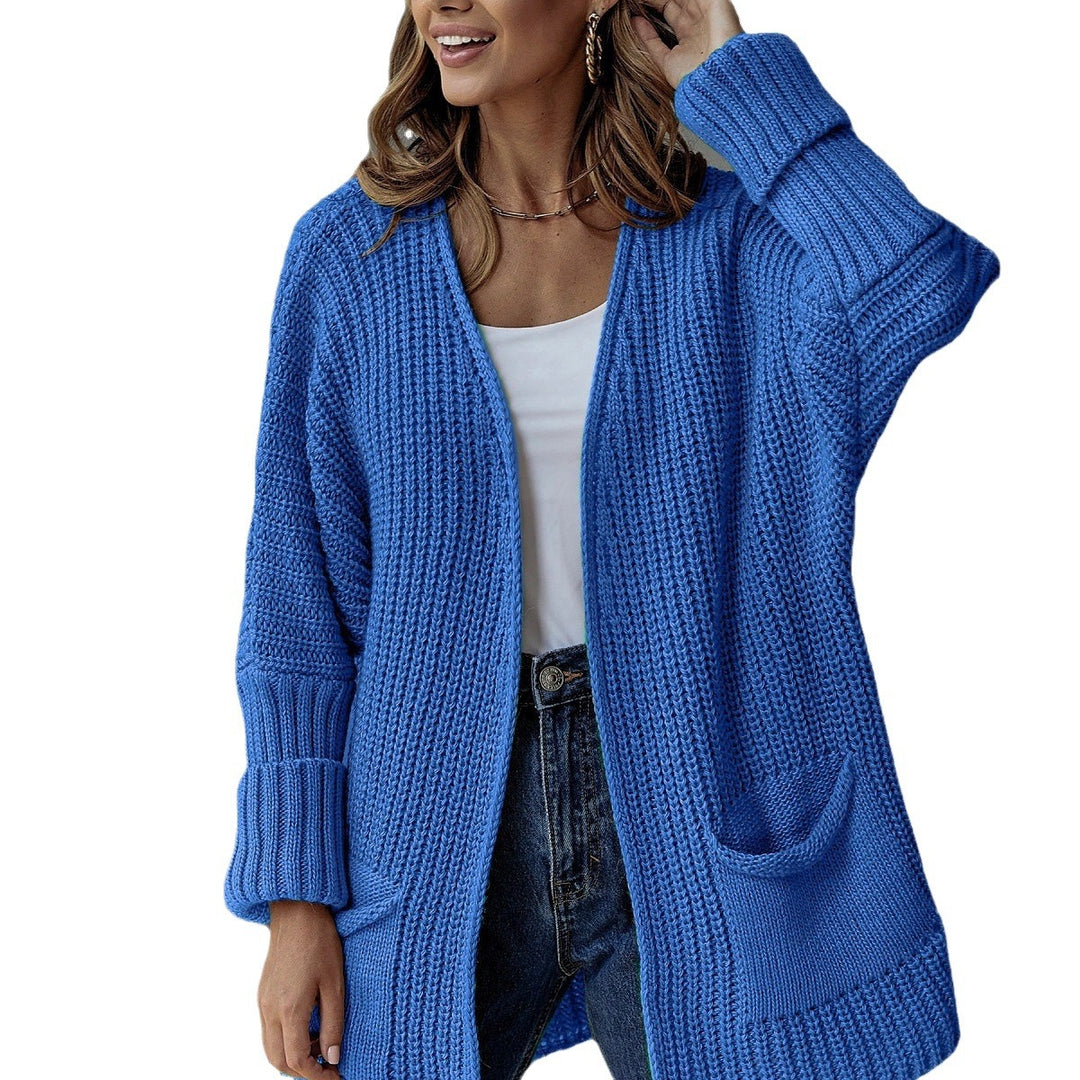 Damen Strickjacke mit offenen Front und großen Taschen Drune