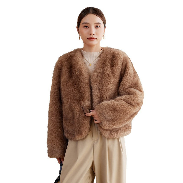 Damen Eleganter Felljacke Drune