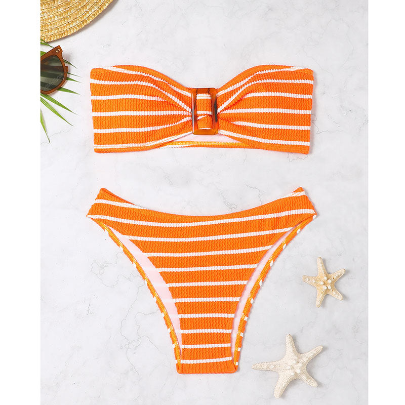 Damen Bandeau Bikini-Set mit elegantem Schleifen-Design Drune