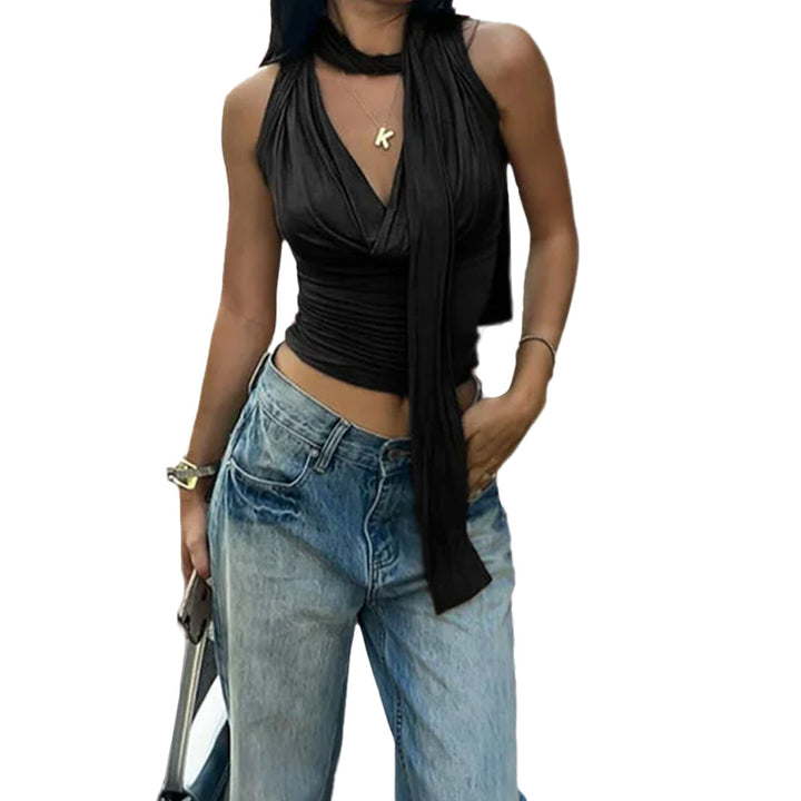 Damen Wickeltop mit raffinierten Drapierungsdetails Drune