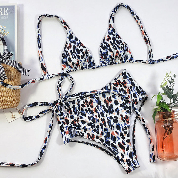 Damen Triangel-Bikini mit hohem Bund und modischem Wickelband Drune