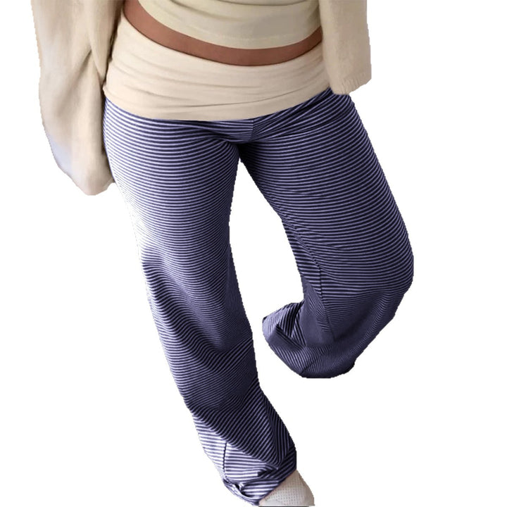 Damen nan weite Palazzo-Loungehose mit hohem Bund und elastischem Comfort-Stretch Drune