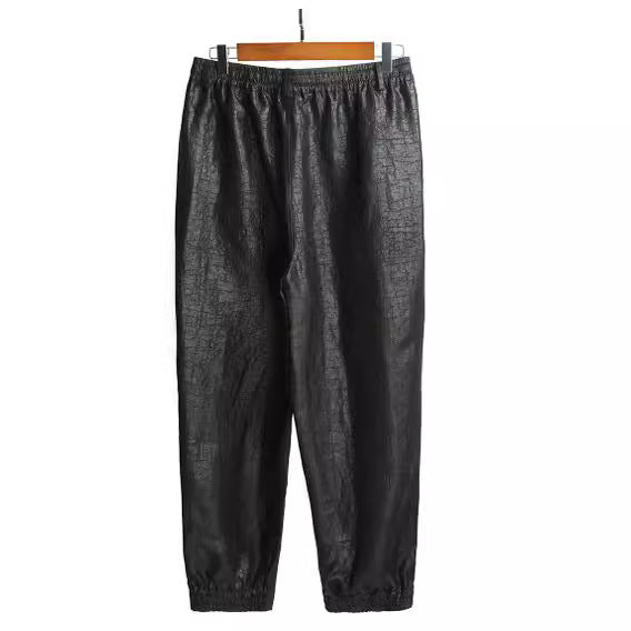 Damen Lederimitat-Jogginghose mit elastischem Bund und Tunnelzug Drune