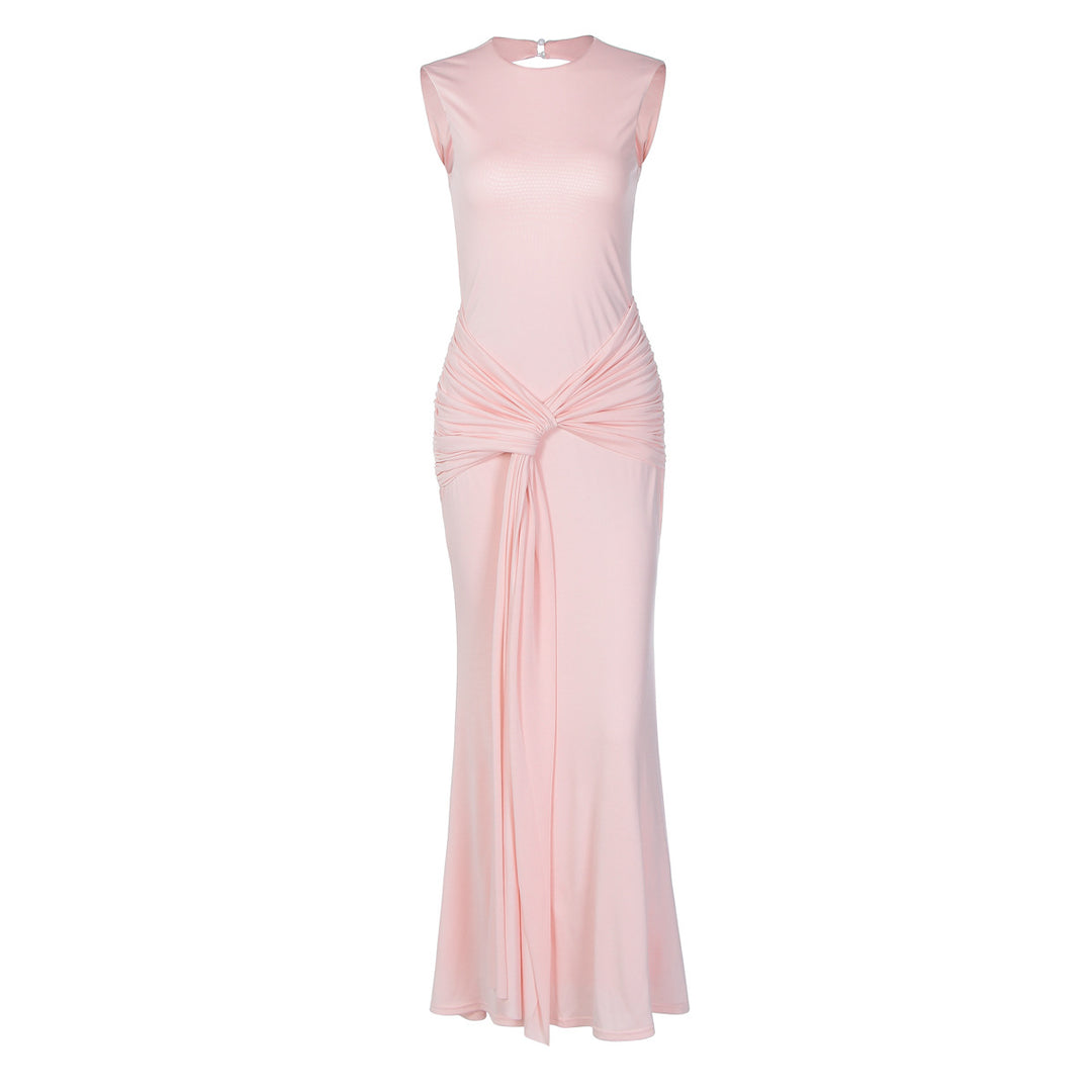 Damen Elegantes und figurbetontes Maxikleid mit Raffungen Drune