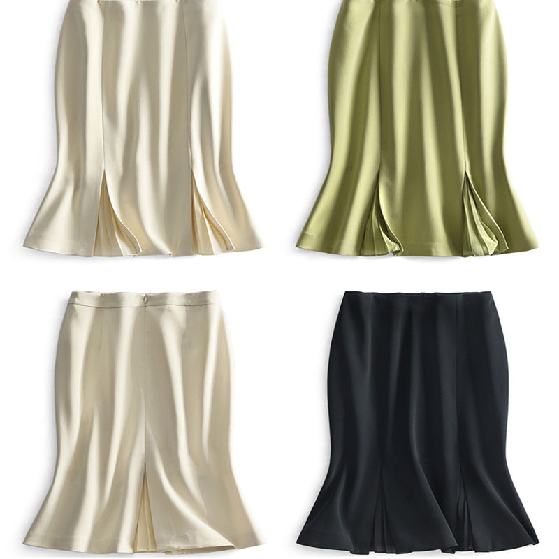 Damen Elegant geschnittener Midirock mit Raffungen Drune