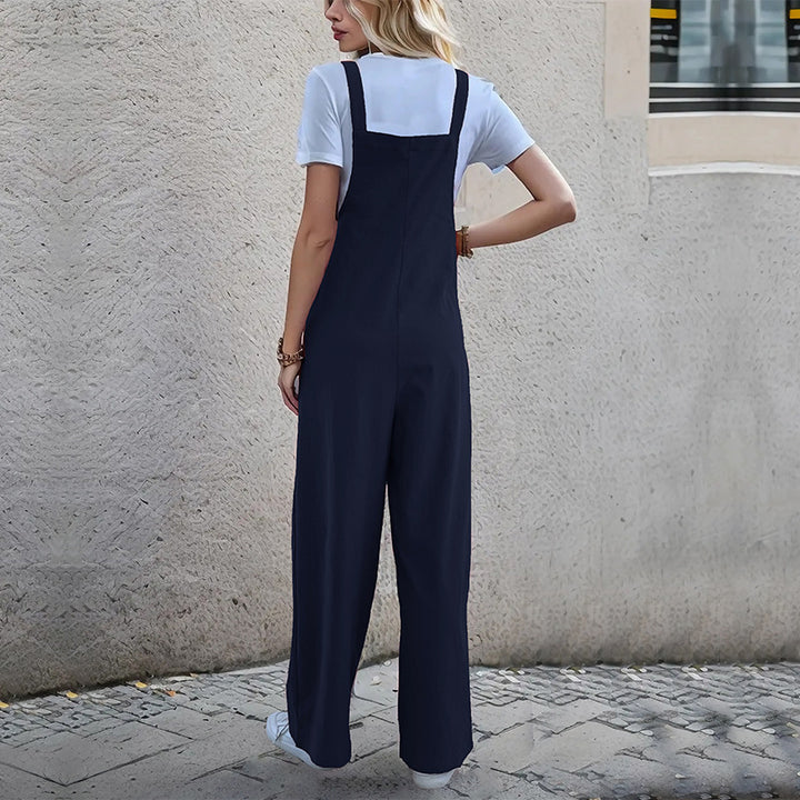 Damen Latzhose im relaxierten Palazzo-Stil mit praktischen Taschen und verstellbaren Trägern Drune