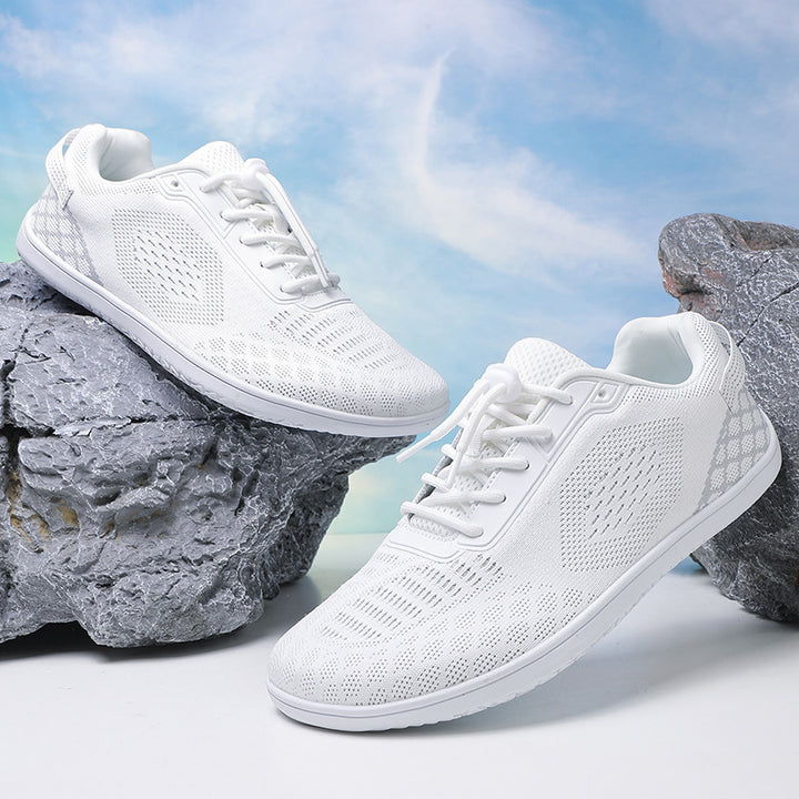 Unisex nan barfuß-inspirierter Strick-Sneaker mit elastischer Passform, Schnellzugkordel und griffiger Vollgummi-Laufsohle Drune