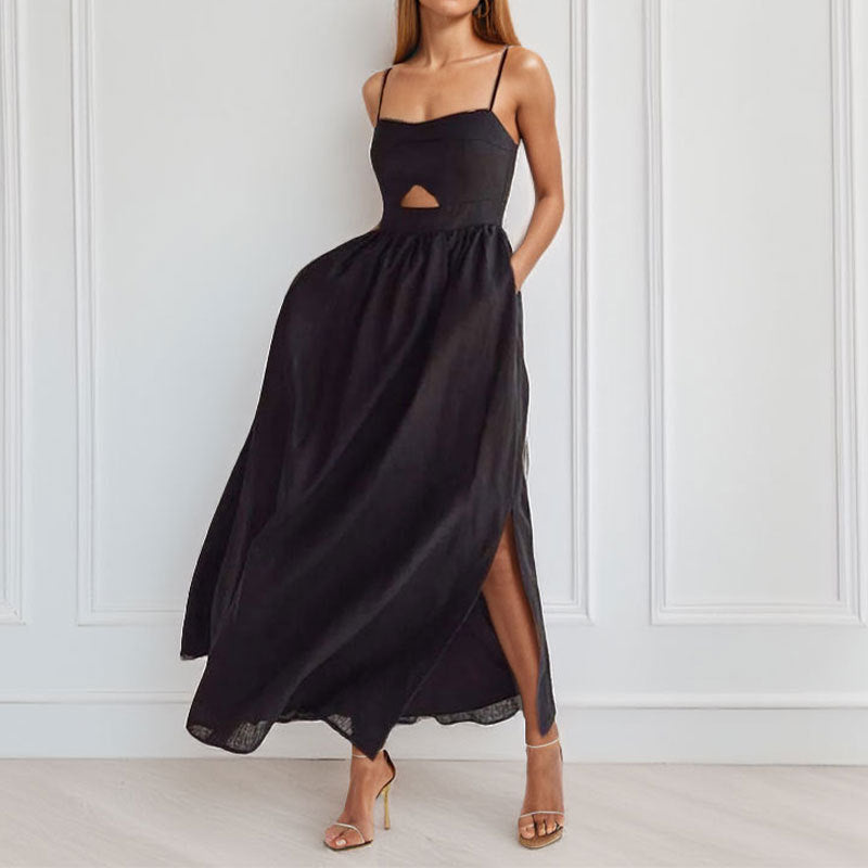 Damen Maxikleid mit schickem Cut-Out-Design und trägerlosem Oberteil Drune
