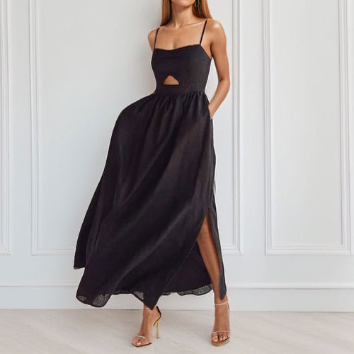 Damen Maxikleid mit schickem Cut-Out-Design und trägerlosem Oberteil Drune