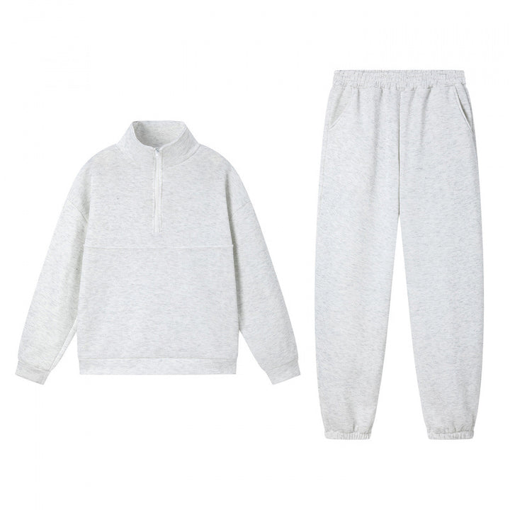 Damen Sportliches Sweatshirt-Set mit hohem Kragen und elastischen Bündchen Drune